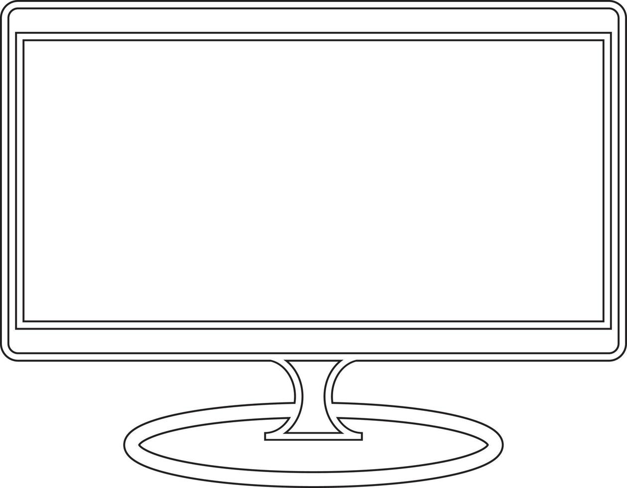 Computer or tv desktop screen monitor, digital electronics with black and white visuals vector