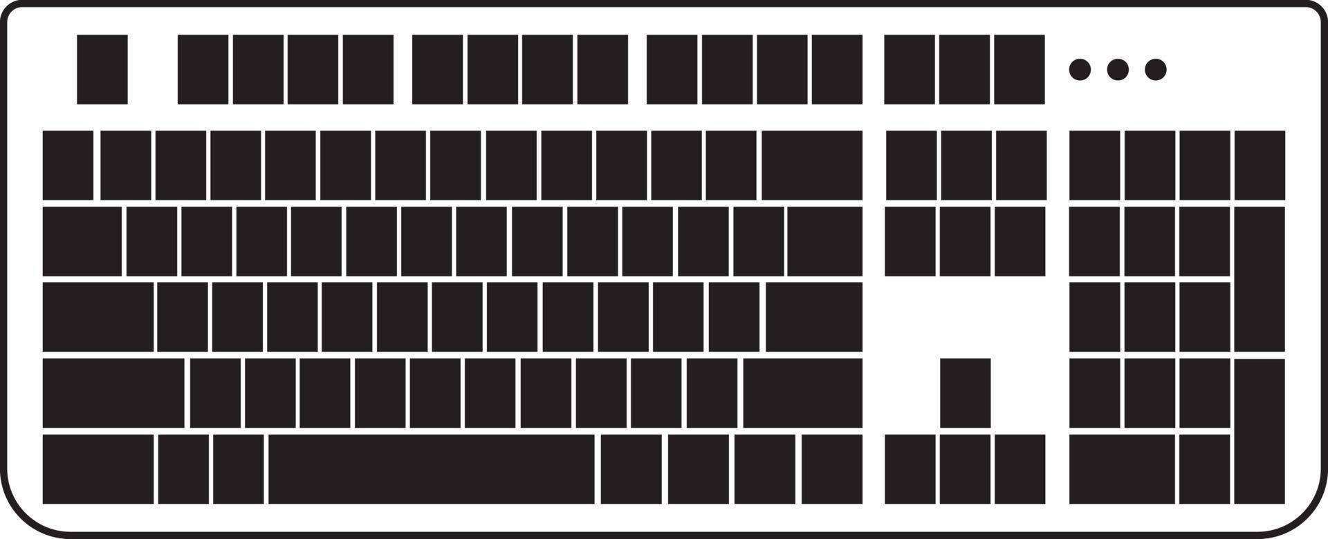 blanco ordenador personal teclado icono ilustración comunicación mecanografía escritura electrónico tecnología equipo vector