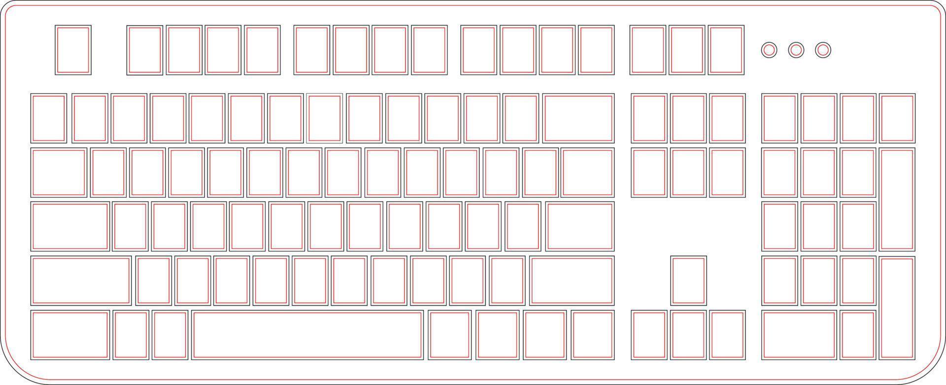 Blank pc keyboard icon illustration communication typing writing electronic technology equipment vector