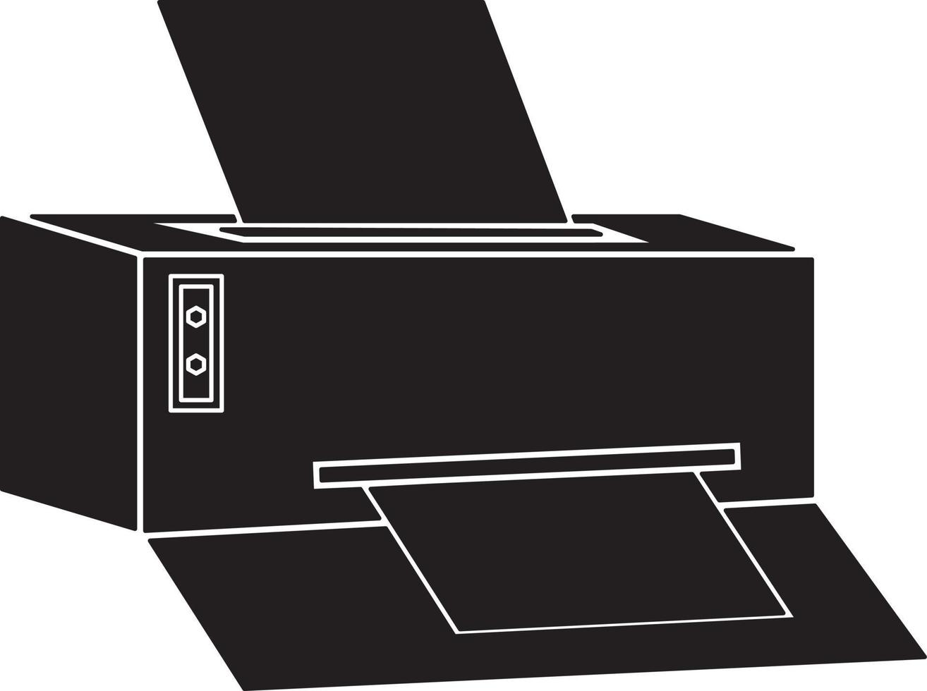 resumen impresora icono ilustración simulador, oficina impresión tecnología herramienta para foto y texto vector