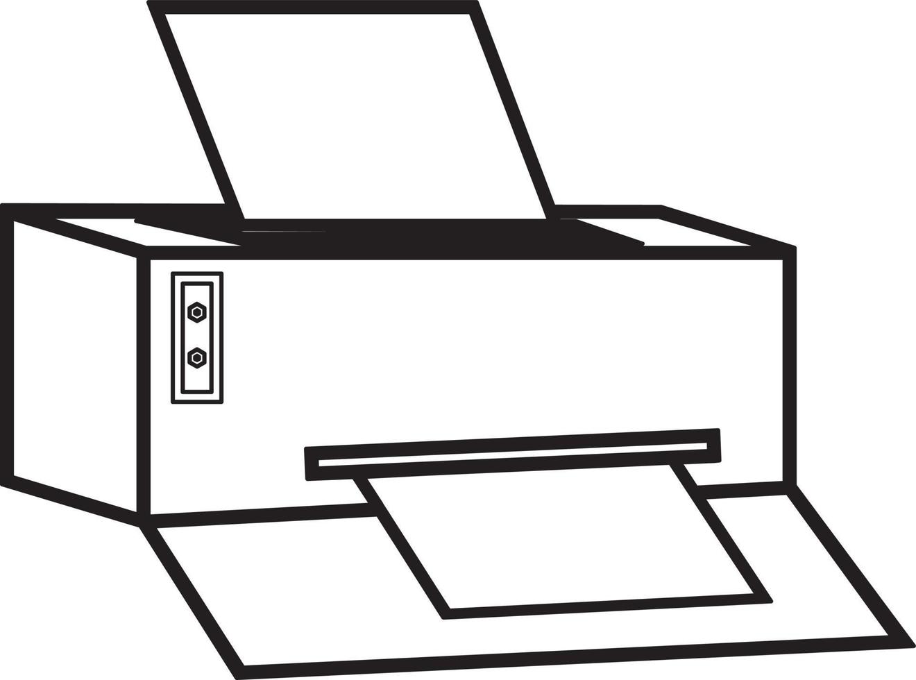 resumen impresora icono ilustración simulador, oficina impresión tecnología herramienta para foto y texto vector