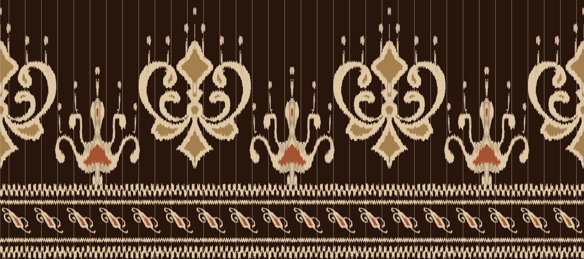 African Ikat paisley embroidery. Ethnic ikat vector African Ikat paisley embroidery. Batik textile seamless pattern digital vector design for Print saree Kurti Borneo Fabric border brush party wear