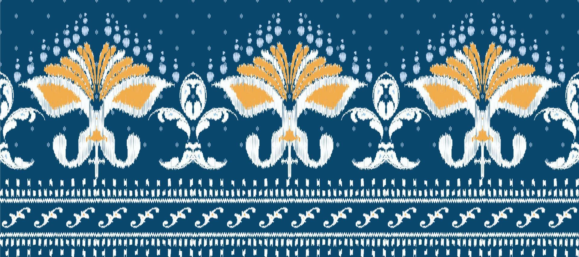 africano ikat cachemir bordado. batik textil ikat floral sin costura modelo digital vector diseño para impresión sari curti borneo tela frontera ikkat dupatta