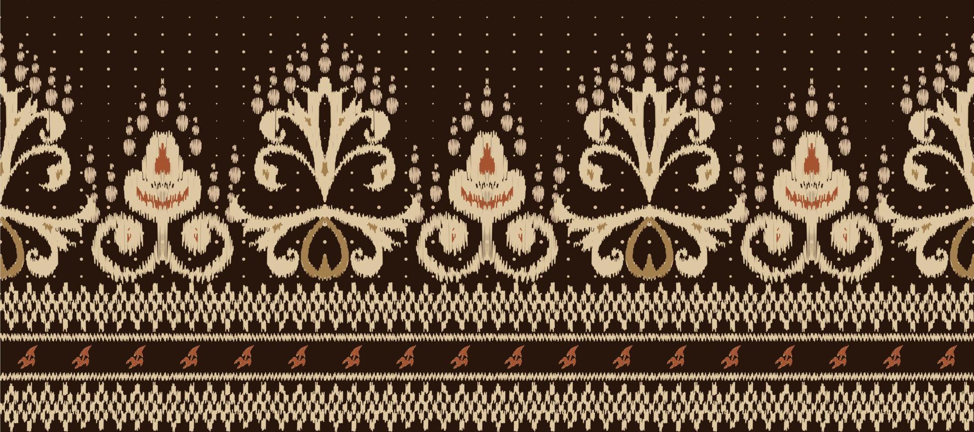 africano ikat cachemir bordado. batik textil ikat raya sin costura modelo digital vector diseño para impresión sari curti borneo tela frontera cepillo elegante