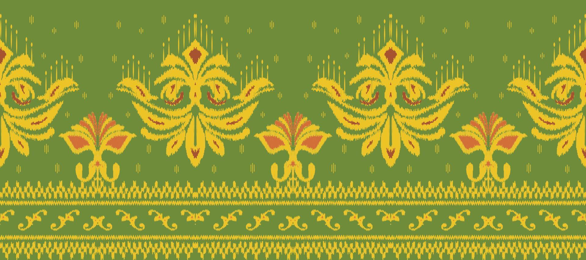 African Ikat paisley embroidery. Batik Textile Motif ikat seamless pattern digital vector design for Print saree Kurti Borneo Fabric border Ikkat Dupatta