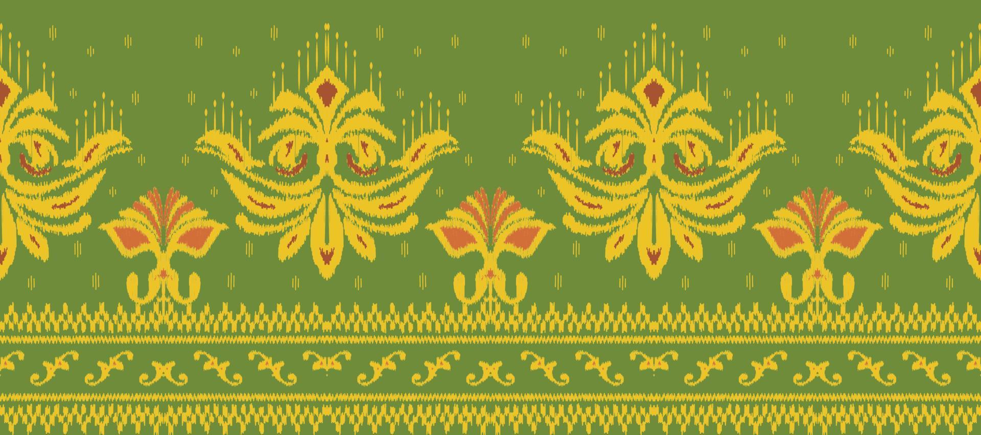 African Ikat paisley embroidery. Batik Textile Motif ikat seamless pattern digital vector design for Print saree Kurti Borneo Fabric border Ikkat Dupatta