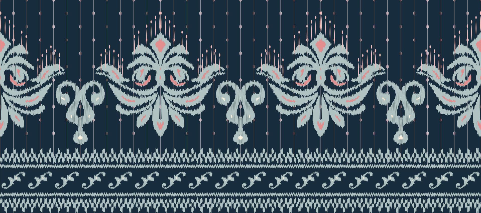 African Ikat paisley embroidery. Batik Textile Motif ikat seamless pattern digital vector design for Print saree Kurti Borneo Fabric border Ikkat Dupatta