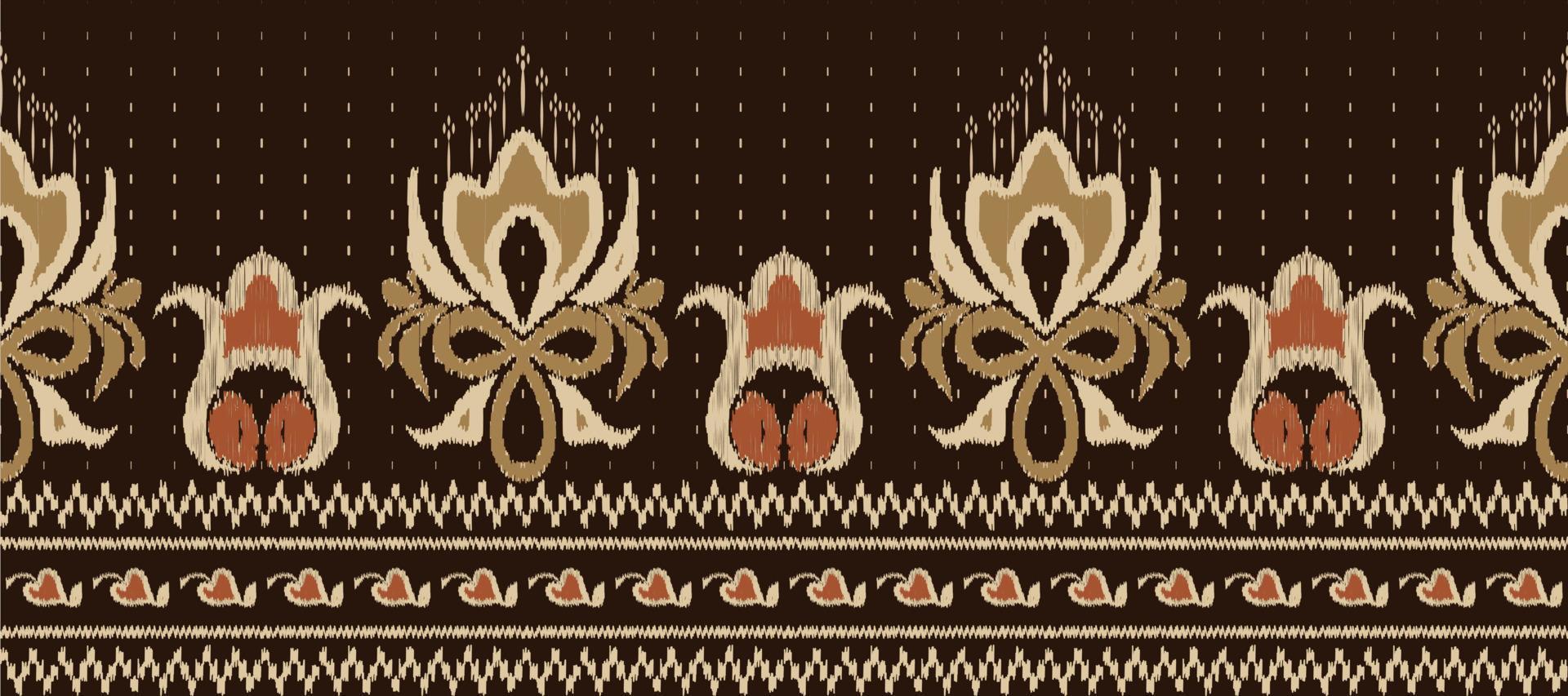 African Ikat paisley embroidery. Batik Textile ikat Aztec seamless pattern digital vector design for Print saree Kurti Borneo Fabric border Ikkat Dupatta