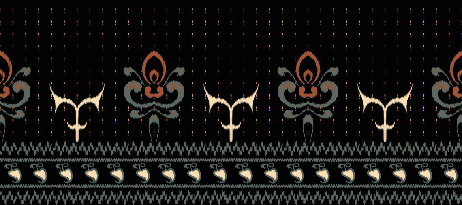 African Ikat paisley embroidery. Batik Textile ikat Aztec seamless pattern digital vector design for Print saree Kurti Borneo Fabric border Ikkat Dupatta