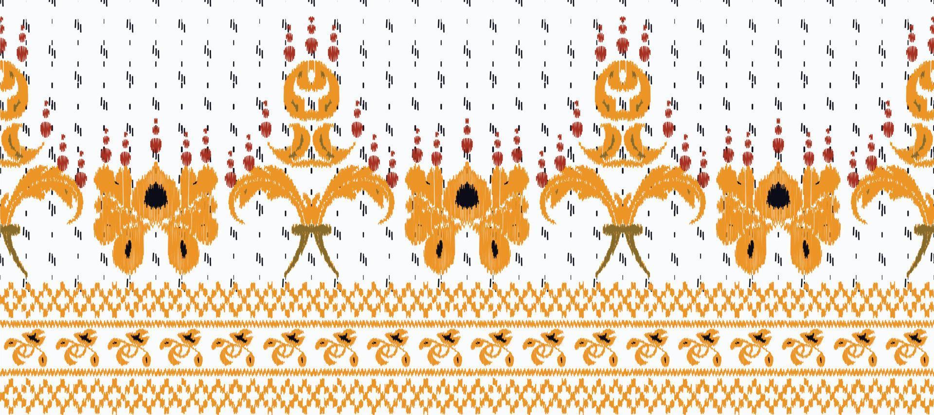 African Ikat paisley embroidery. Batik Textile ikat chevron seamless pattern digital vector design for Print saree Kurti Borneo Fabric border brush stylish