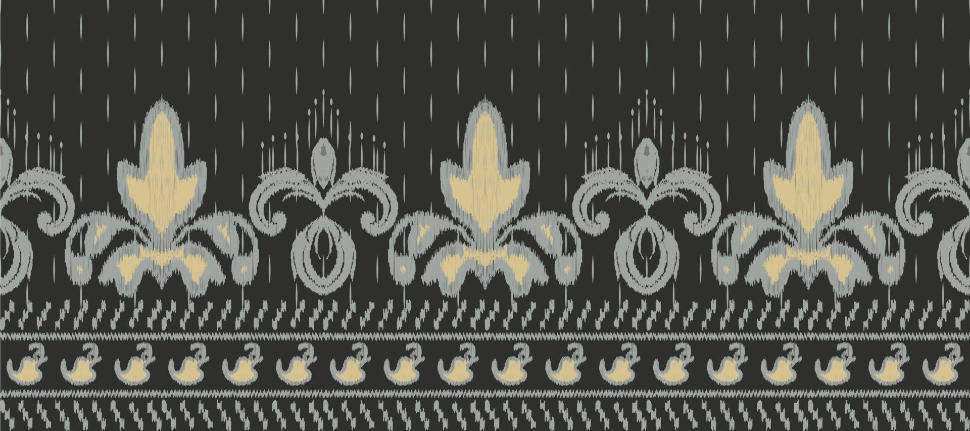 African Ikat fabric paisley embroidery background. geometric ethnic oriental pattern traditional. Ikat Aztec style abstract vector illustration. design for print texture,fabric,saree,sari,carpet.