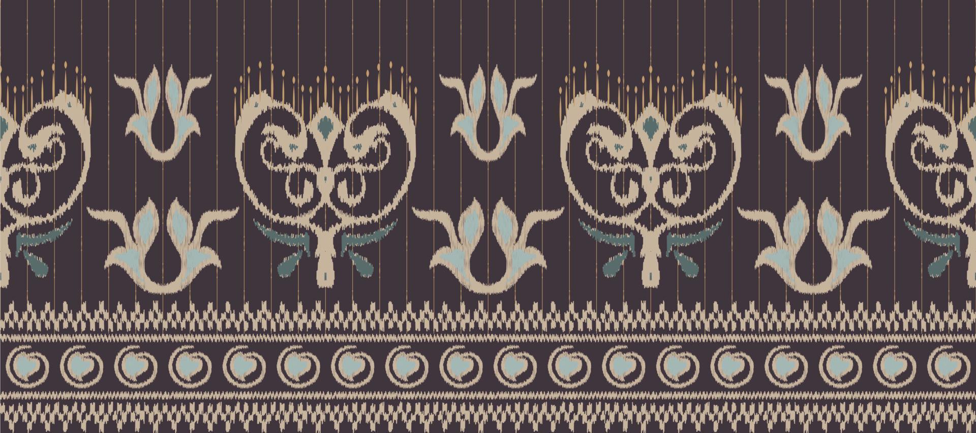 African Ikat paisley embroidery. Batik Textile African ikat seamless pattern digital vector design for Print saree Kurti Borneo Fabric border Ikkat Dupatta