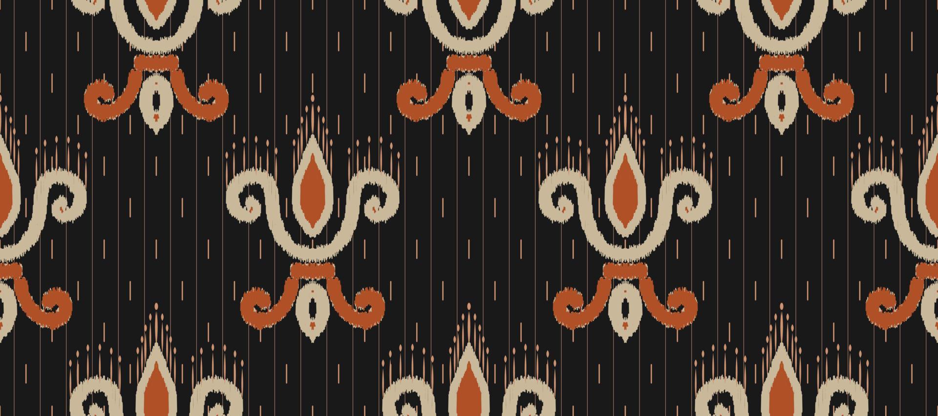 African Ikat paisley embroidery. Batik Textile ikat print seamless pattern digital vector design for Print saree Kurti Borneo Fabric border brush party wear