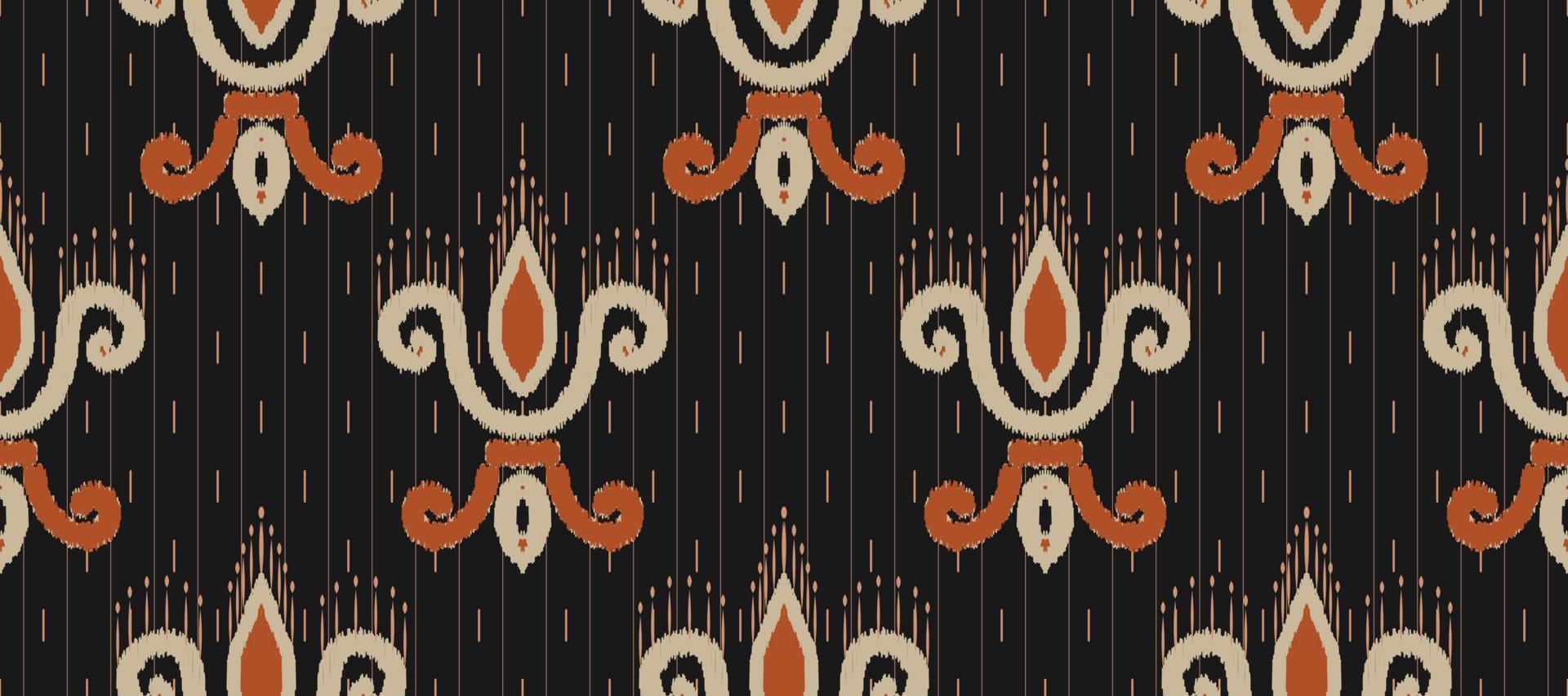 African Ikat paisley embroidery. Batik Textile ikat print seamless pattern digital vector design for Print saree Kurti Borneo Fabric border brush party wear