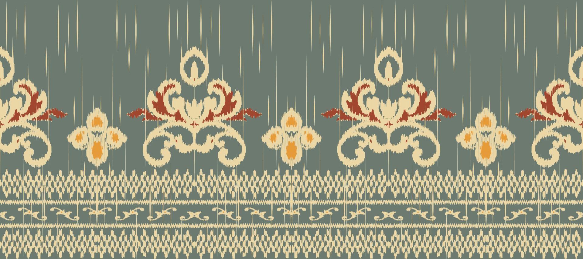 African Ikat paisley embroidery. Batik Textile ikat triangle seamless pattern digital vector design for Print saree Kurti Borneo Fabric border Ikkat Dupatta