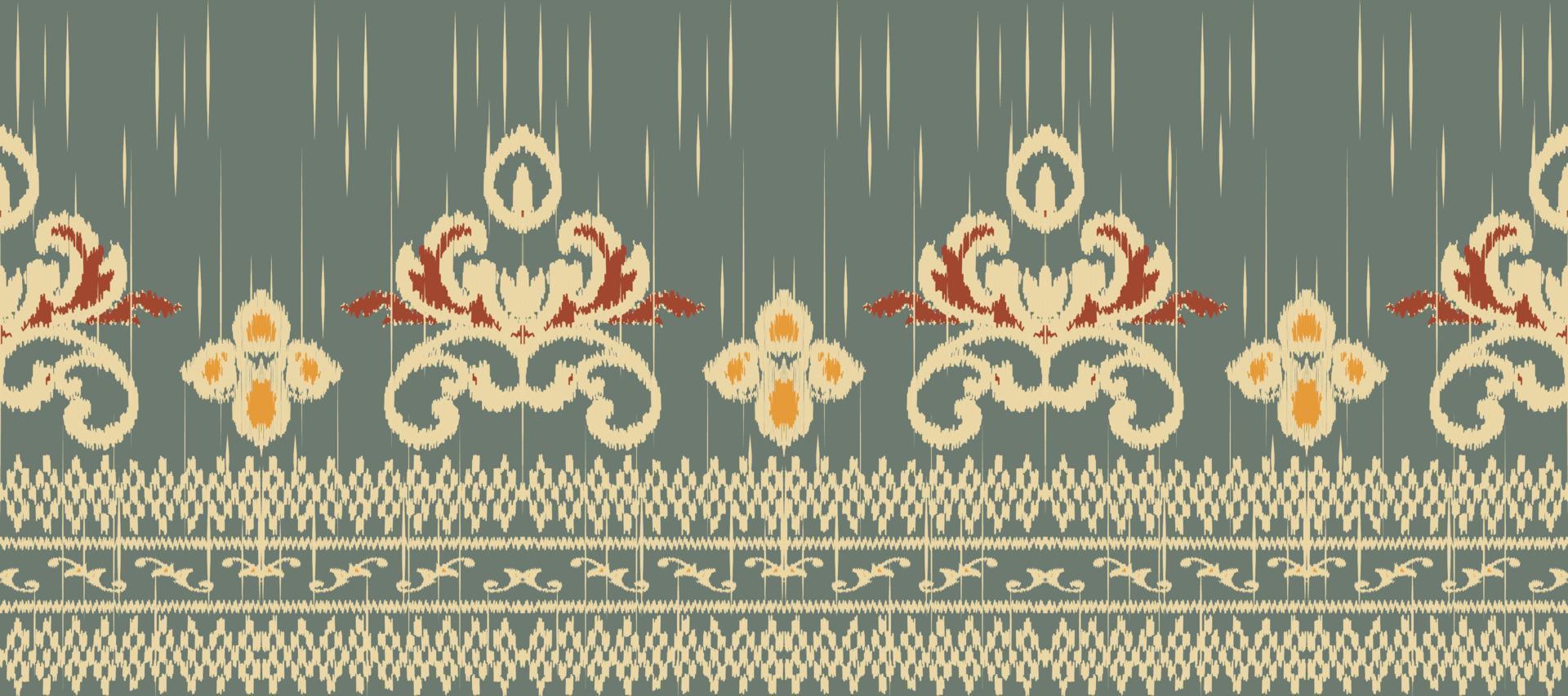 African Ikat paisley embroidery. Batik Textile ikat triangle seamless pattern digital vector design for Print saree Kurti Borneo Fabric border Ikkat Dupatta