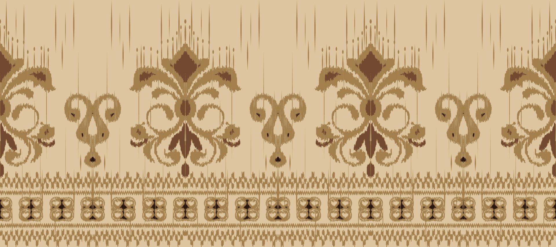 African Ikat paisley embroidery. Batik Textile African ikat seamless pattern digital vector design for Print saree Kurti Borneo Fabric border brush party wear
