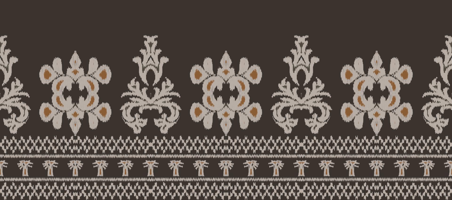 African Ikat paisley embroidery. Batik Textile ikat design seamless pattern digital vector design for Print saree Kurti Borneo Fabric border Ikkat Dupatta