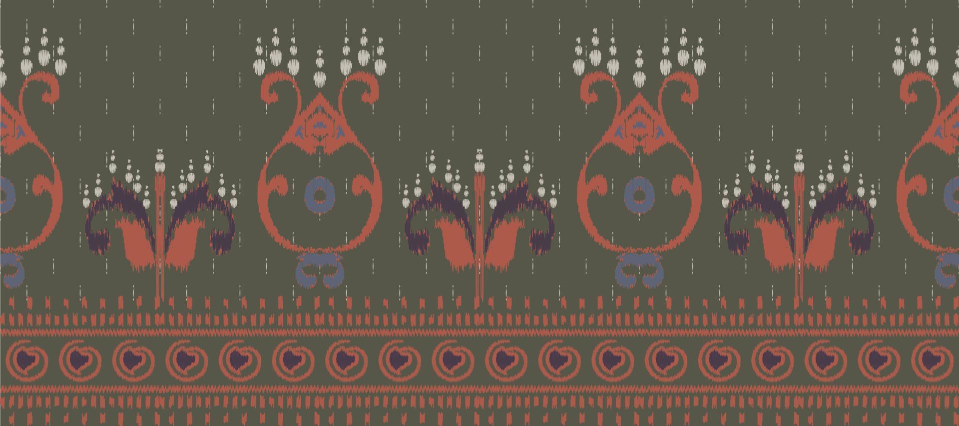 africano ikat cachemir bordado. batik textil ikat flor sin costura modelo digital vector diseño para impresión sari curti borneo tela frontera ikkat dupatta