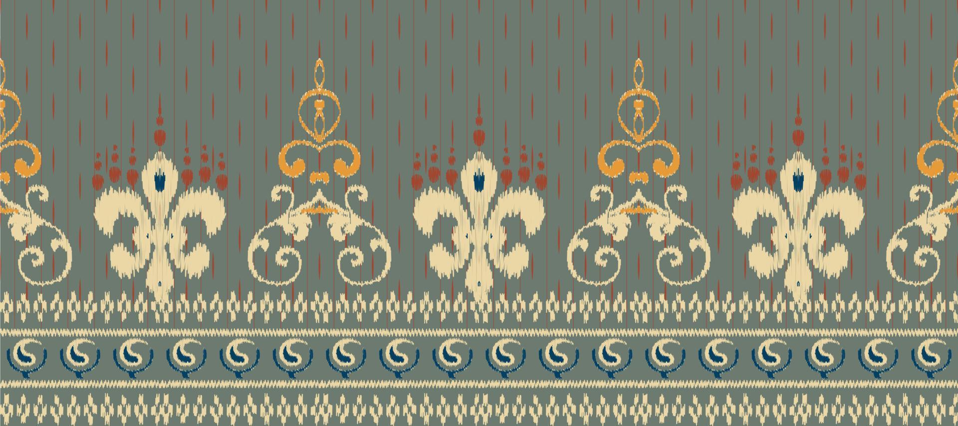 africano ikat cachemir bordado. batik textil ikat impresión sin costura modelo digital vector diseño para impresión sari curti borneo tela frontera ikkat dupatta