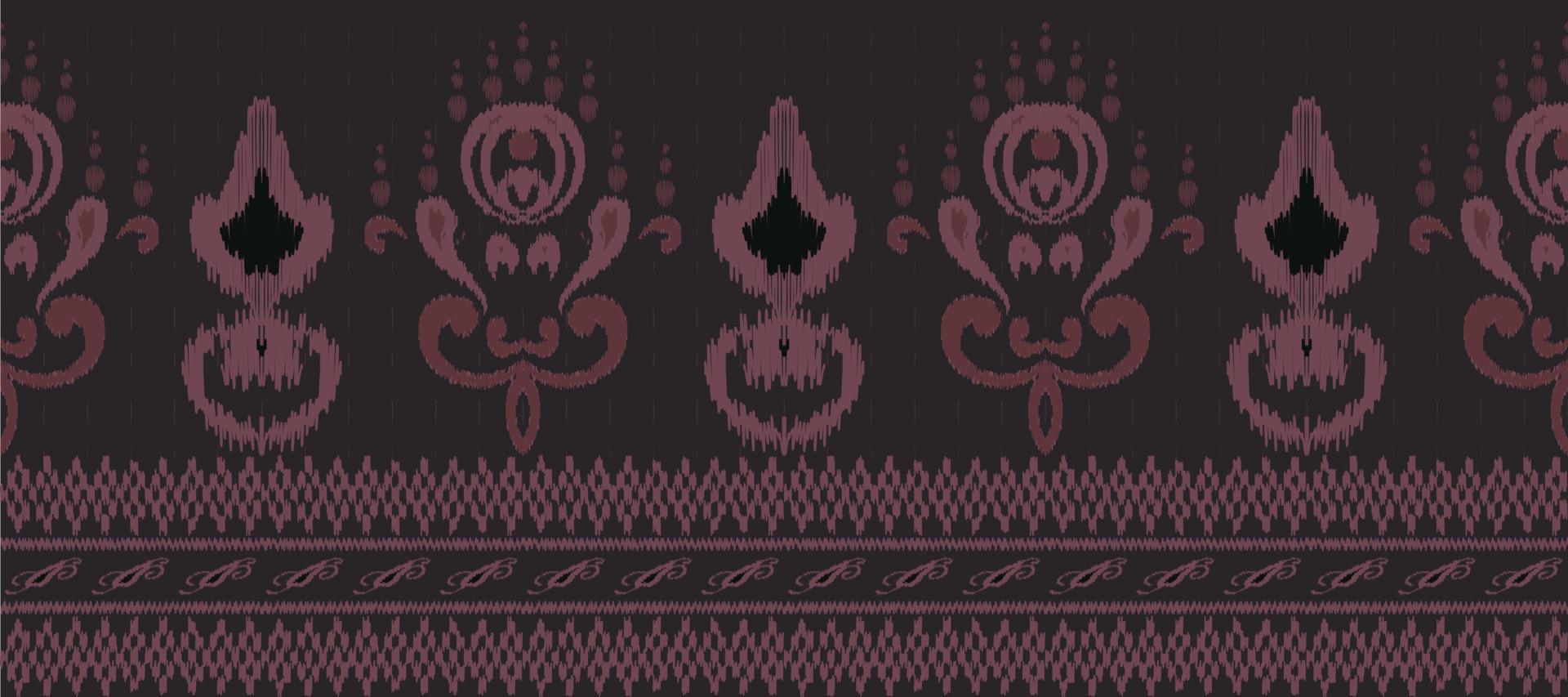 africano ikat cachemir bordado. batik textil ikat triángulo sin costura modelo digital vector diseño para impresión sari curti borneo tela frontera cepillo elegante