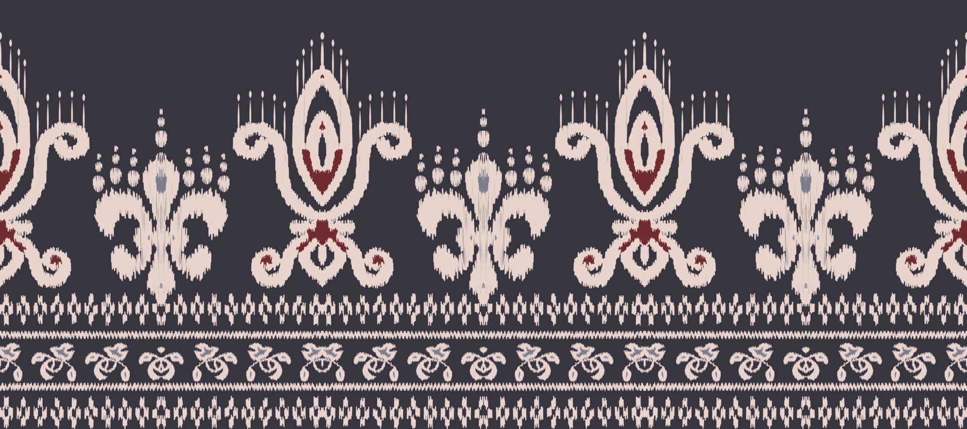 African Ikat paisley embroidery. Batik Textile ikat print seamless pattern digital vector design for Print saree Kurti Borneo Fabric border brush stylish