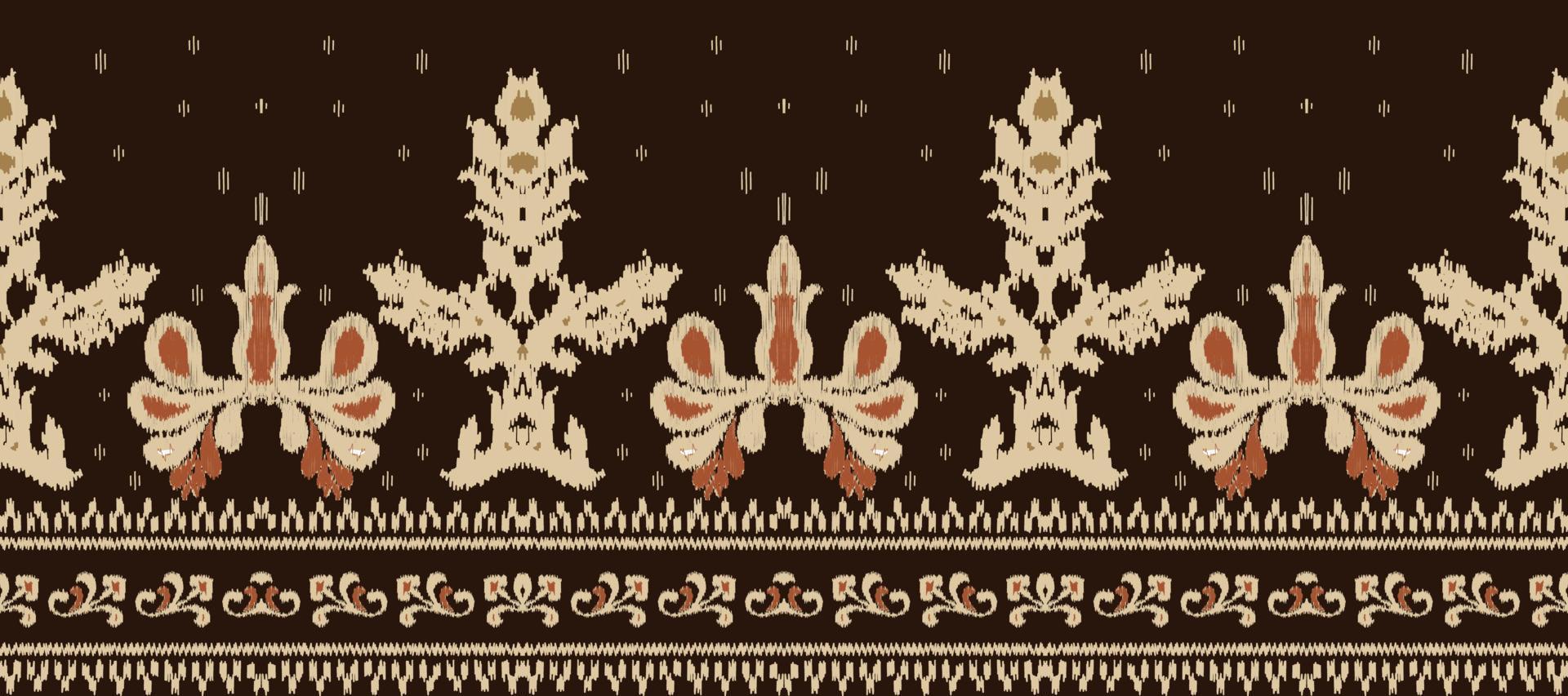 africano ikat cachemir bordado. batik textil ikat damasco sin costura modelo digital vector diseño para impresión sari curti borneo tela frontera cepillo elegante