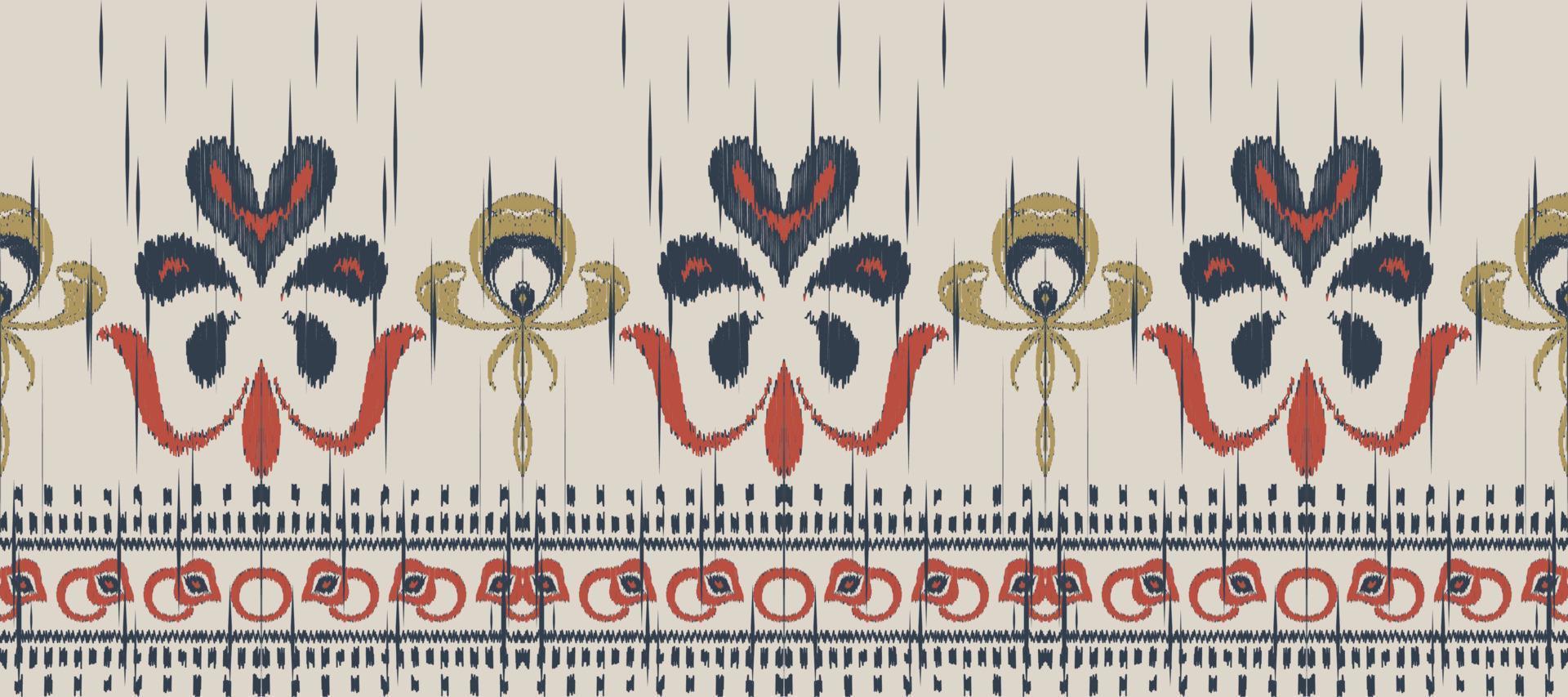 africano ikat cachemir bordado. batik textil ikat tela sin costura modelo digital vector diseño para impresión sari curti borneo tela frontera cepillo elegante