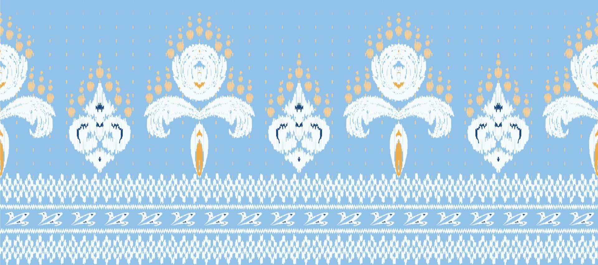 African Ikat paisley embroidery. Batik Textile ikat stripe seamless pattern digital vector design for Print saree Kurti Borneo Fabric border Ikkat Dupatta