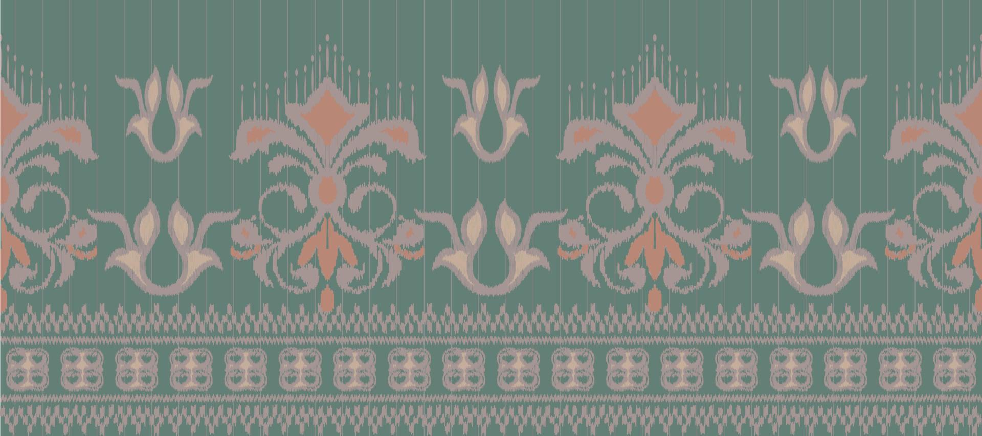 Motif Ikat floral paisley embroidery background. geometric ethnic oriental pattern traditional. Ikat Aztec style abstract vector illustration. design for print texture,fabric,saree,sari,carpet.
