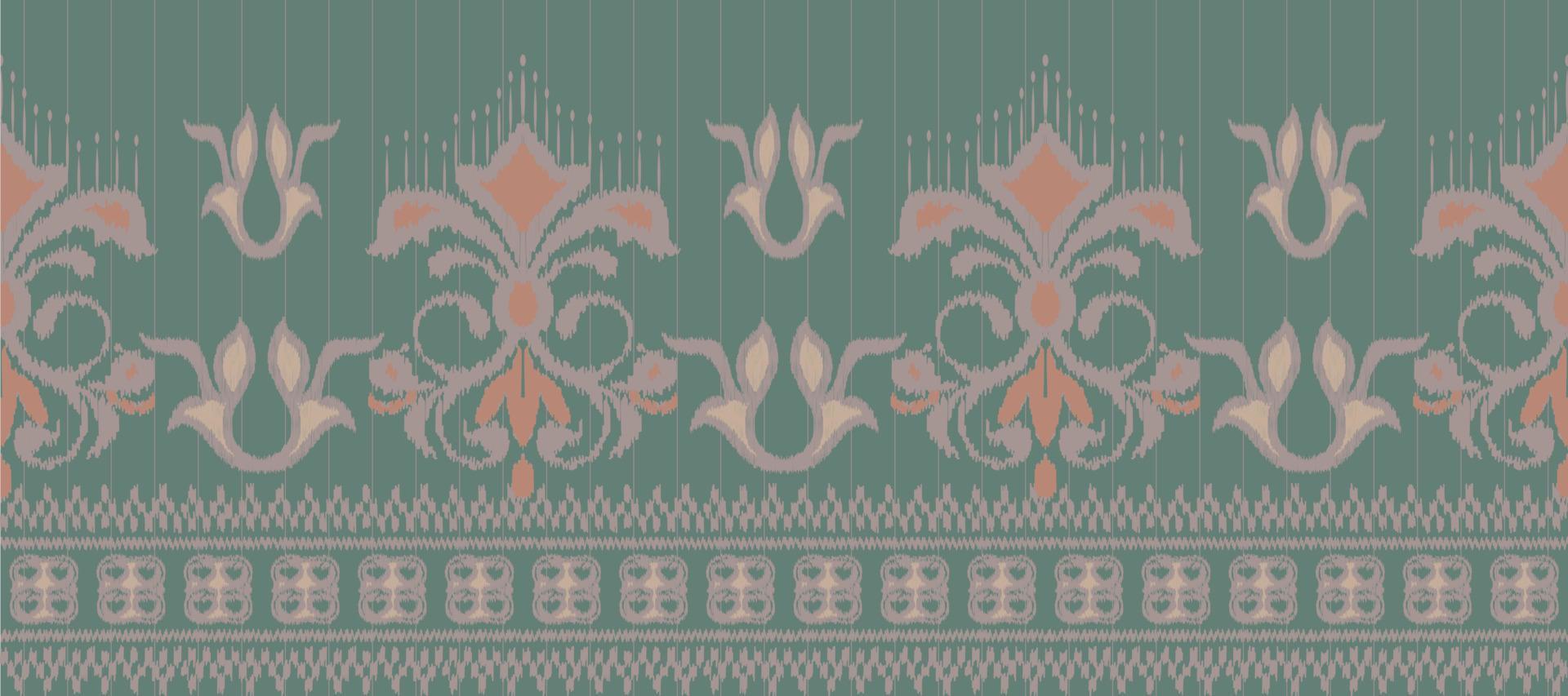 Motif Ikat floral paisley embroidery background. geometric ethnic oriental pattern traditional. Ikat Aztec style abstract vector illustration. design for print texture,fabric,saree,sari,carpet.