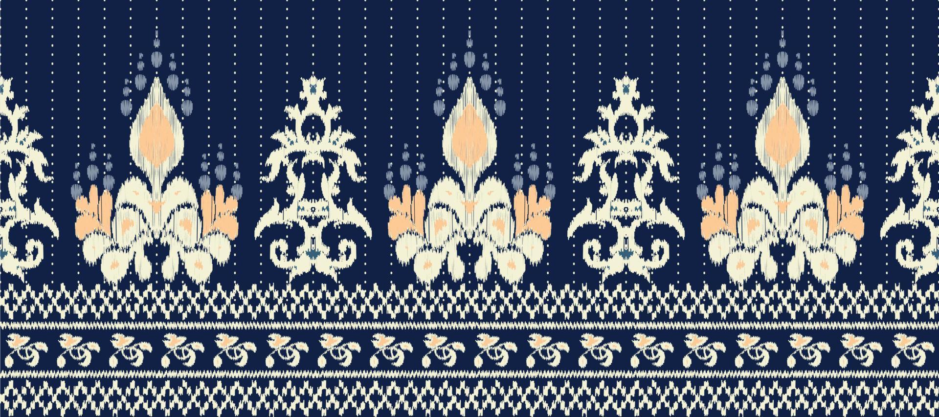 africano ikat floral cachemir bordado antecedentes. geométrico étnico oriental modelo tradicional. ikat flor estilo resumen vector ilustración. diseño para impresión textura,tela,sari,sari,alfombra.