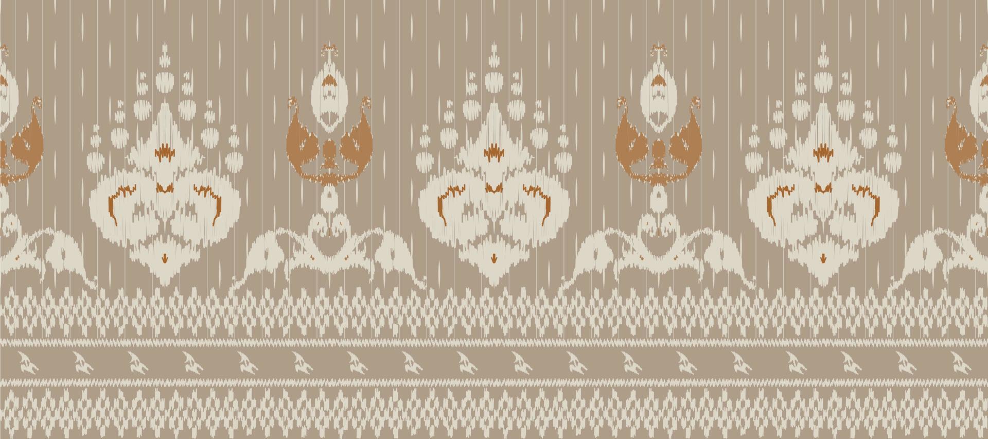 Motif Ikat seamless Pattern embroidery background. geometric ethnic oriental pattern traditional. Ikat Aztec style abstract vector illustration. design for print texture,fabric,saree,sari,carpet.