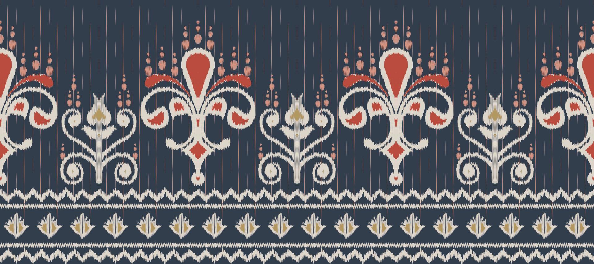 African Ikat paisley embroidery. Ethnic ikat stripe African Ikat paisley embroidery. Batik textile seamless pattern digital vector design for Print saree Kurti Borneo Fabric border brush stylish