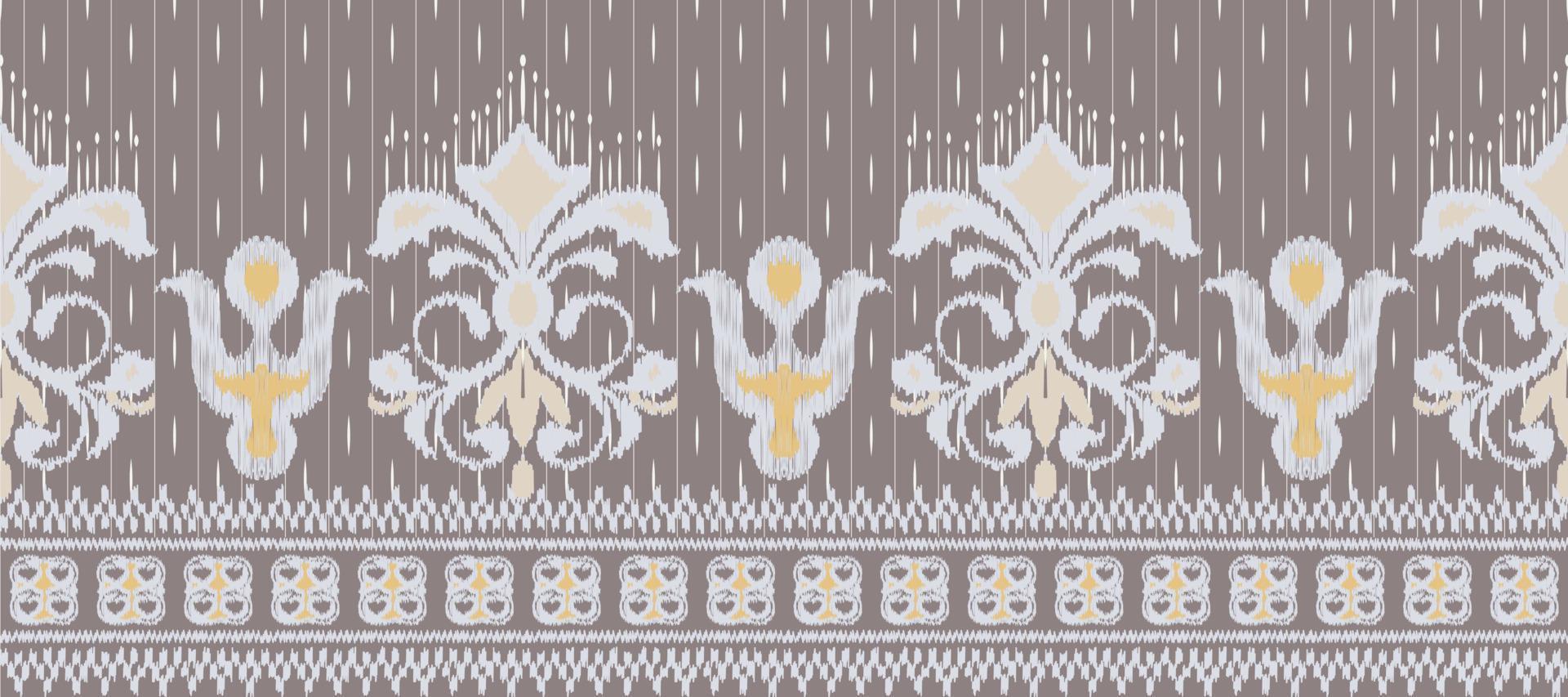 africano ikat cachemir bordado. batik textil africano ikat sin costura modelo digital vector diseño para impresión sari curti borneo tela frontera cepillo fiesta vestir