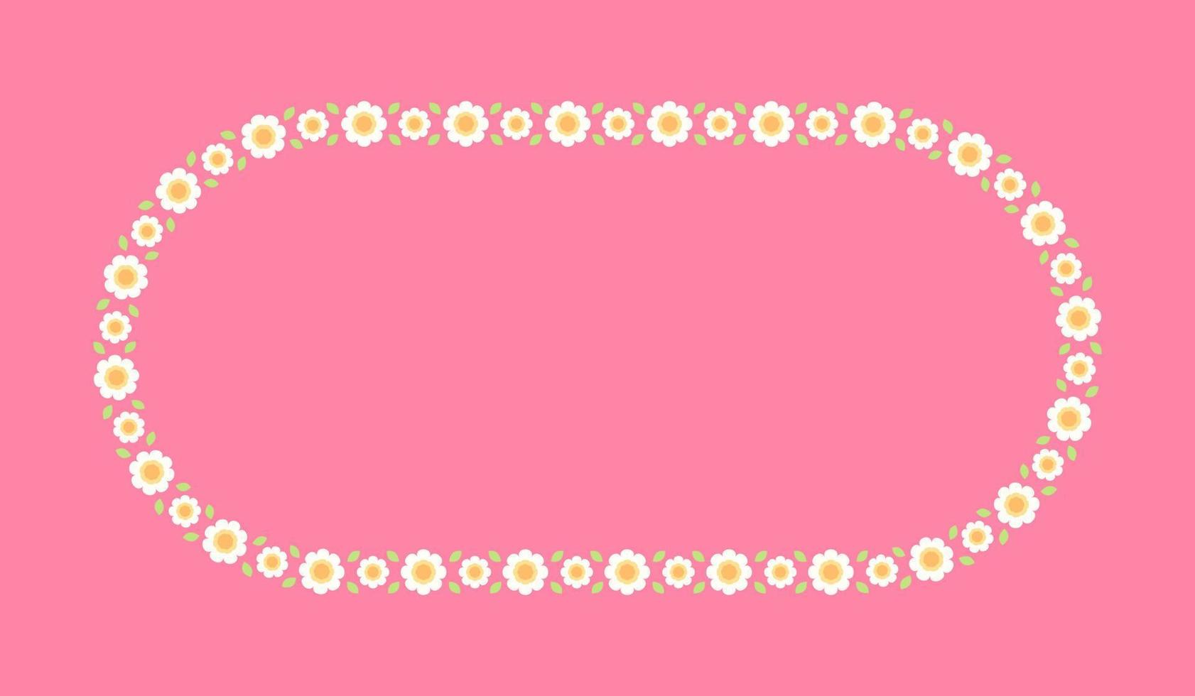 Cute Rounded Oval Floral Frame Border. Simple minimal flower wreath arrangement perfect for wedding invitations and birthday cards vector