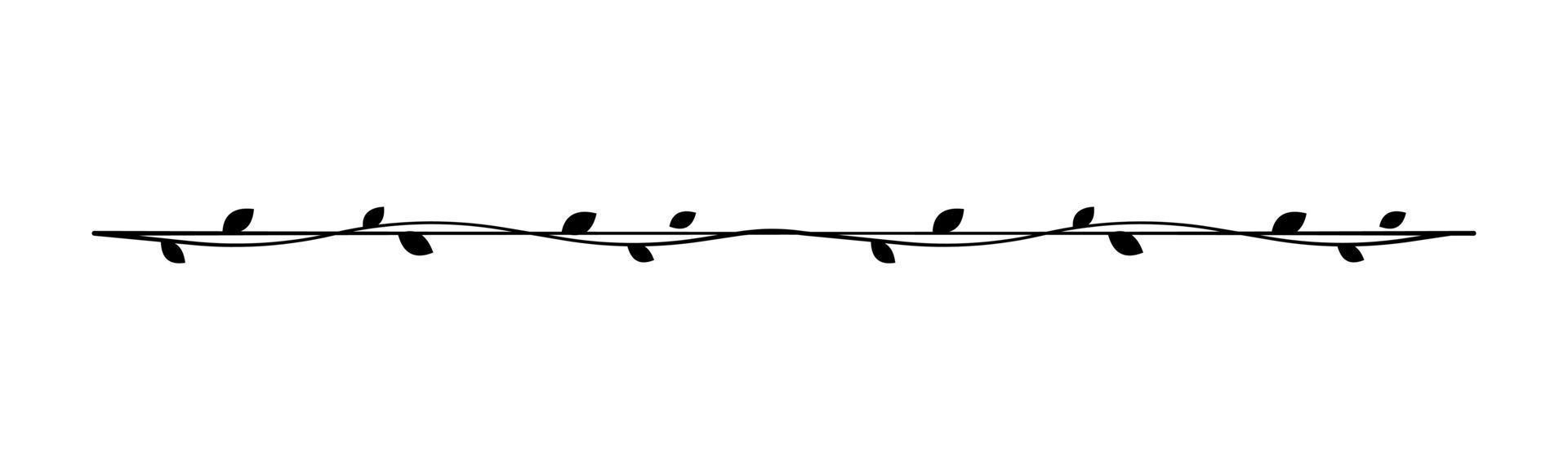Cute Spring Vine Floral Divider Borders Silhouette. Springtime and Easter flower separators design elements. vector