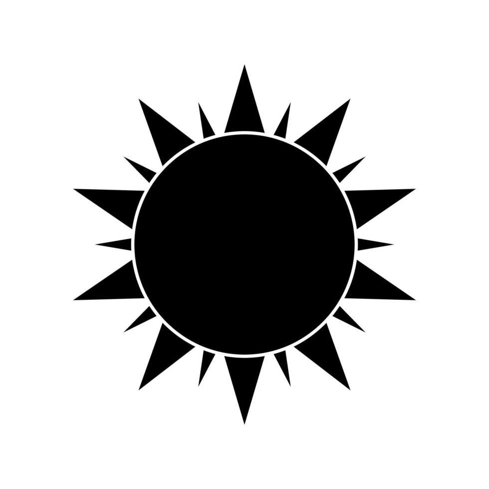 Boho celestial sun icon logo. Simple modern abstract design for templates, prints, web, social media posts vector