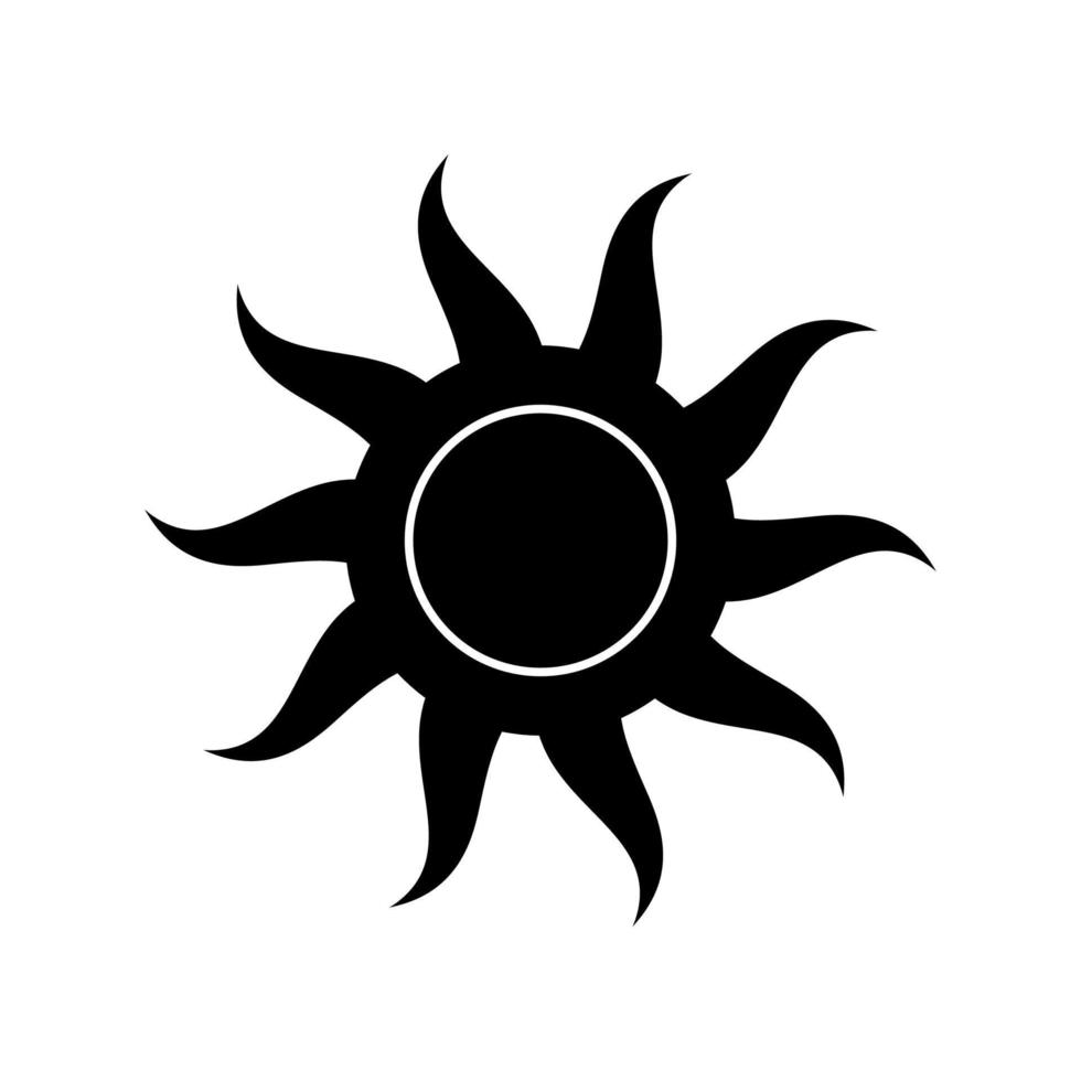 Boho celestial sun icon logo. Simple modern abstract design for templates, prints, web, social media posts vector