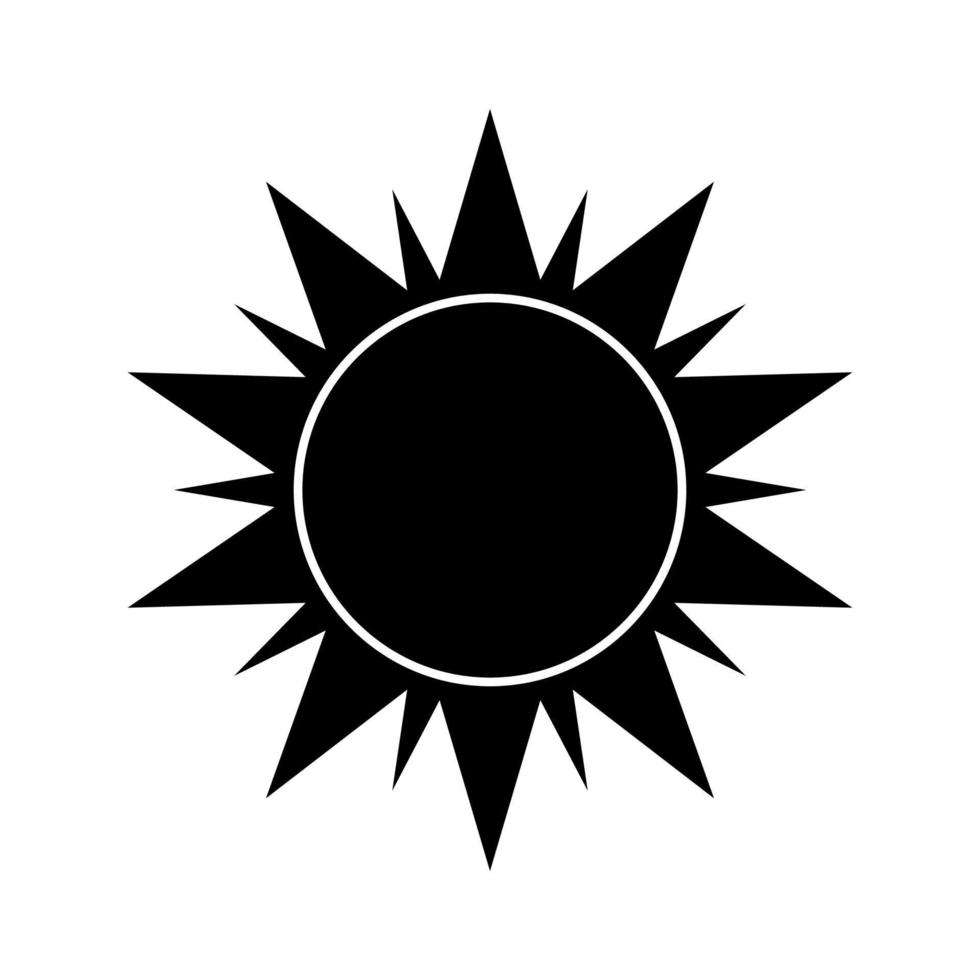 Boho celestial sun icon logo. Simple modern abstract design for templates, prints, web, social media posts vector