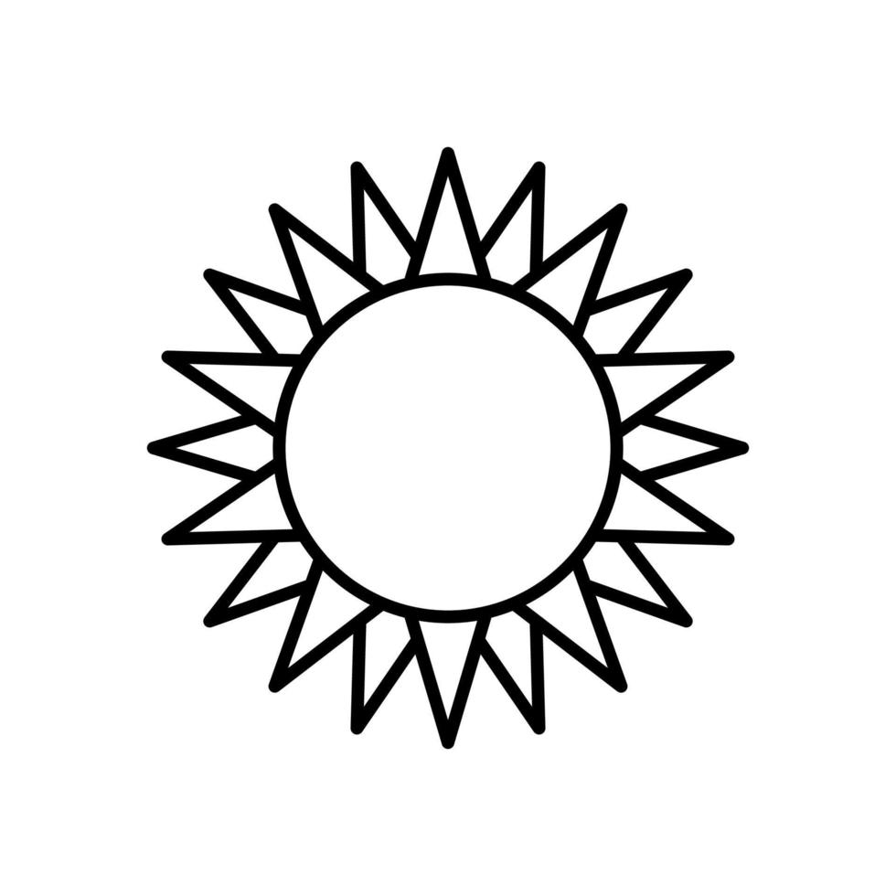 Boho celestial sun icon logo. Simple modern abstract design for templates, prints, web, social media posts vector