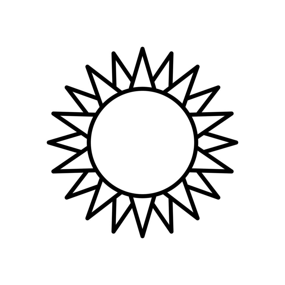 Boho celestial sun icon logo. Simple modern abstract design for templates, prints, web, social media posts vector