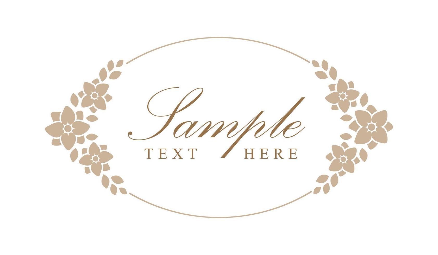 Floral beige arch frame. Botanical boho border vector illustration. Simple elegant romantic style for wedding events, card design, logo, labels, social media posts, templates