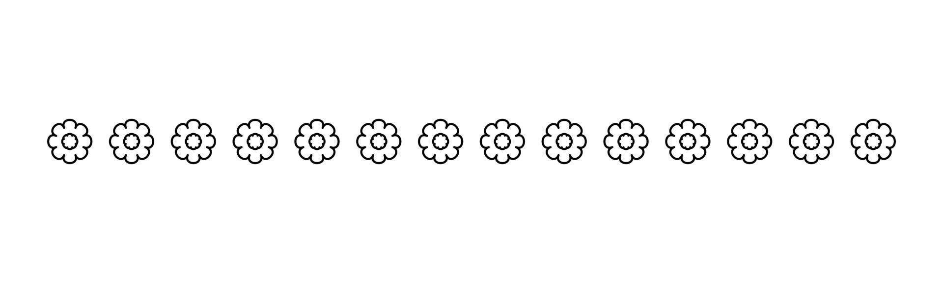 Cute Spring Floral Divider Borders Doodle Line Art. Springtime and Easter flower separators design elements. vector