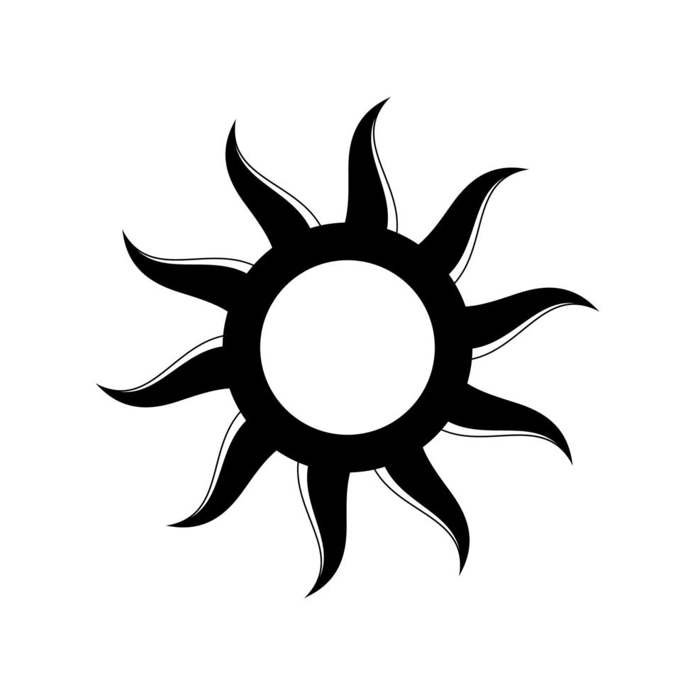 Boho celestial sun icon logo. Simple modern abstract design for templates, prints, web, social media posts vector