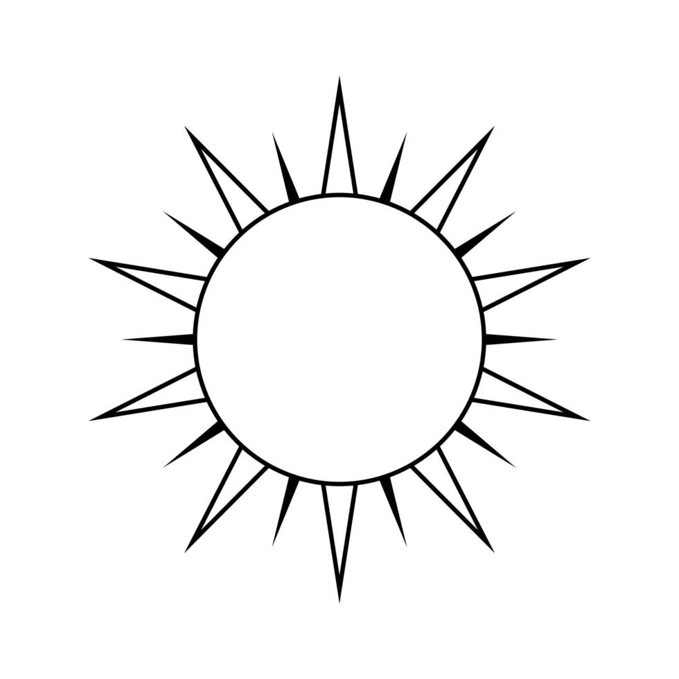 Boho celestial sun icon logo. Simple modern abstract design for templates, prints, web, social media posts vector