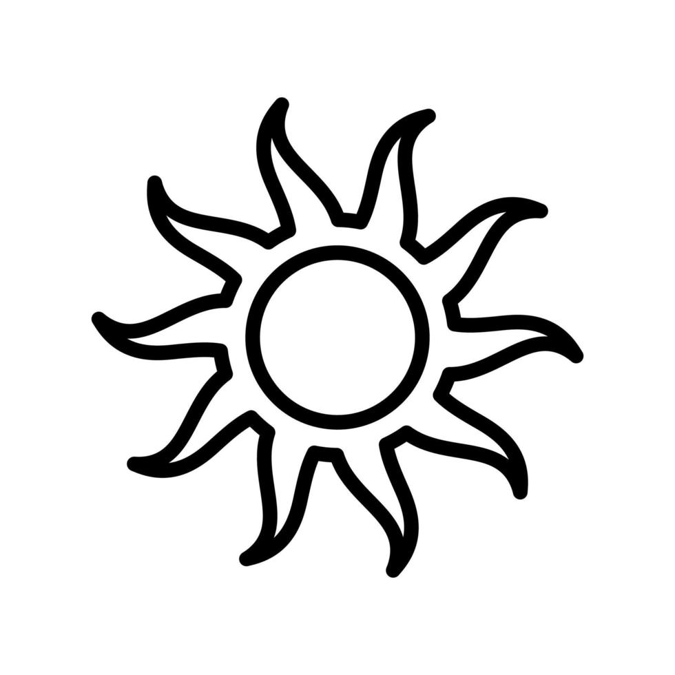 Boho celestial sun icon logo. Simple modern abstract design for templates, prints, web, social media posts vector