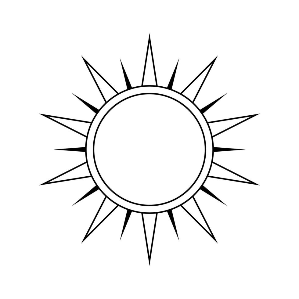 Boho celestial sun icon logo. Simple modern abstract design for templates, prints, web, social media posts vector