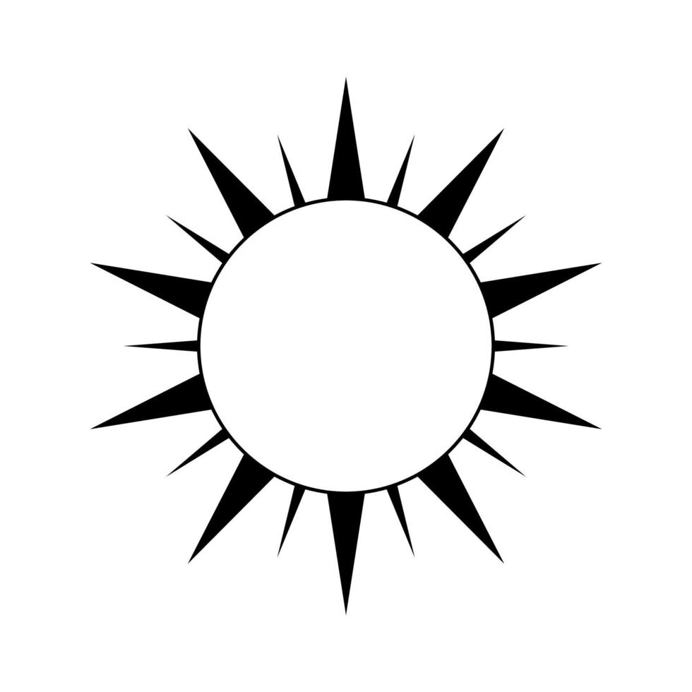 Boho celestial sun icon logo. Simple modern abstract design for templates, prints, web, social media posts vector