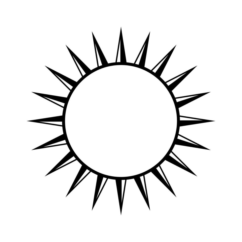 Boho celestial sun icon logo. Simple modern abstract design for templates, prints, web, social media posts vector